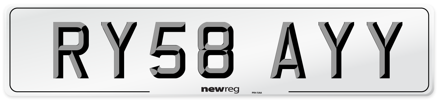 RY58 AYY Number Plate from New Reg